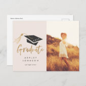 Graduation Cap Tassel Gold Foil Foto 2022 Announc Aankondigingskaart (Voorkant / Achterkant)