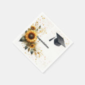 Graduation Cap Zonnebloempapier Servetten (Hoek)