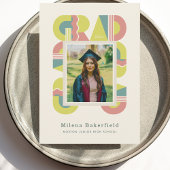 Graduation card class of 2026 retro aankondiging