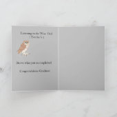 Graduation : Carte de voeux Chouette Sage (Intérieur)