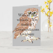 Graduation : Carte de voeux Chouette Sage (Fleur jaune)