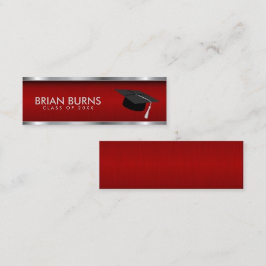 Graduation - Carte d'insertion rouge (Devant / Derrière)