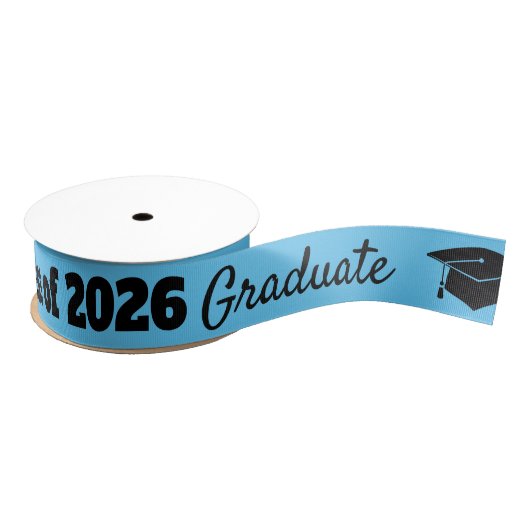 Graduation Celebration Black Blue Hat Vector Art Grosgrain Lint (Spoel)