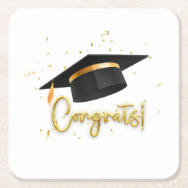 Graduation Celebration Collection Vierkante Kartonnen Onderzetter