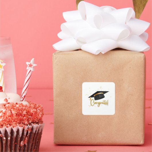 Graduation Celebration Vierkante Sticker (Feest)