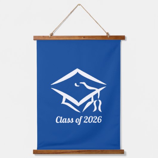 Graduation Class of 20?? BLUWHT Customize Year Hangend Wandkleed (Voorkant)