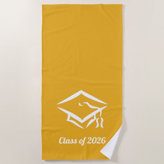 Graduation Class of 20?? GLDWHT Custom Year Name Strandlaken (Voorkant)