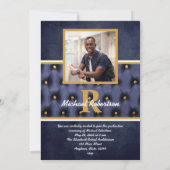 Graduation classique Marine Gold Tufted Invitation (Dos)