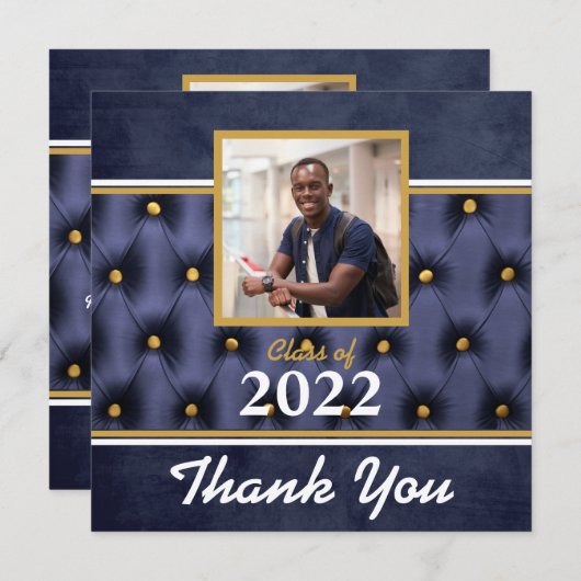 Graduation classique Marine or Tufted Merci (Devant / Derrière)