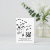 Graduation College Fund QR Code Cap & Bow Informatiekaartje (Staand voorkant)