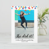 Graduation colorée moderne Photo Party Invitation (Debout devant)