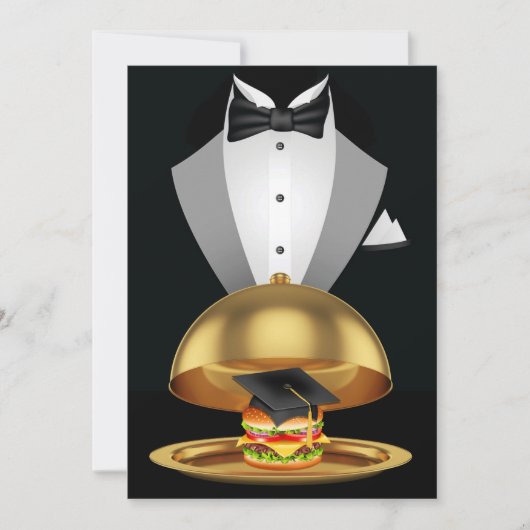Graduation Cookout Tuxedo Hamburger Invitation (Devant)