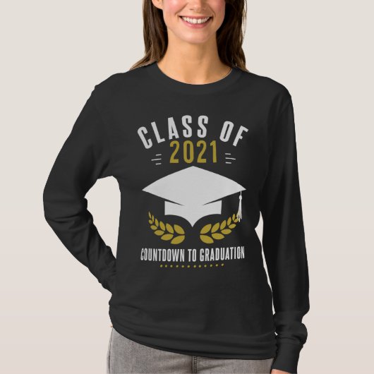 Graduation Countdown Senior 2021 T-shirt (Voorkant)