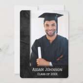 Graduation Cuir Cadre photo Invitation (Devant)