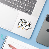Graduation Dancing Penguins Sticker (Ordinateur portable avec iPhone)