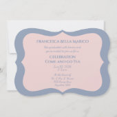Graduation Daughter Blue Pink Floral Invitation (Dos)