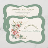 Graduation Daughter Floral Bouquet Invitation (Devant / Derrière)