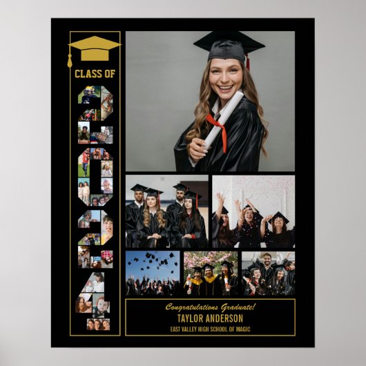 Graduation Day Senior Class of 2024 Fotocollage Poster (Voorkant)