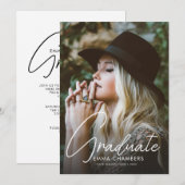 Graduation de la photo moderne Invitation de scrip (Devant / Derrière)