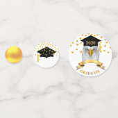 Graduation de l'aigle en Noir & Or Table Confetti (Devant)