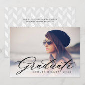 Graduation de script Invitation de la partie photo (Devant / Derrière)