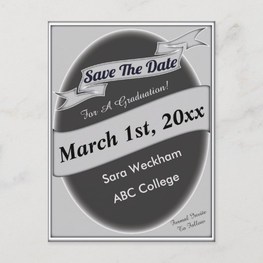 Graduation Enregistrer La Date Carte Postale (Devant)