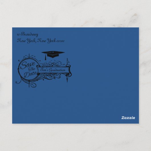 Graduation Enregistrer La Date Carte Postale (Dos)
