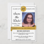 Graduation Enregistrer la date Photo Invitation (Devant)