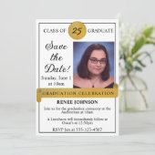 Graduation Enregistrer la date Photo Invitation (Debout devant)