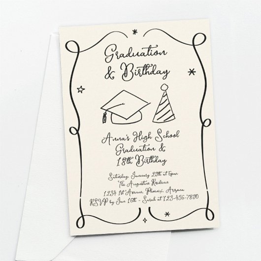 Graduation et invitation d'anniversaire