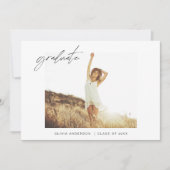 Graduation - Faire-part de diplôme - photo minimal (Devant)