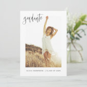 Graduation - Faire-part de diplôme - photo minimal (Debout devant)