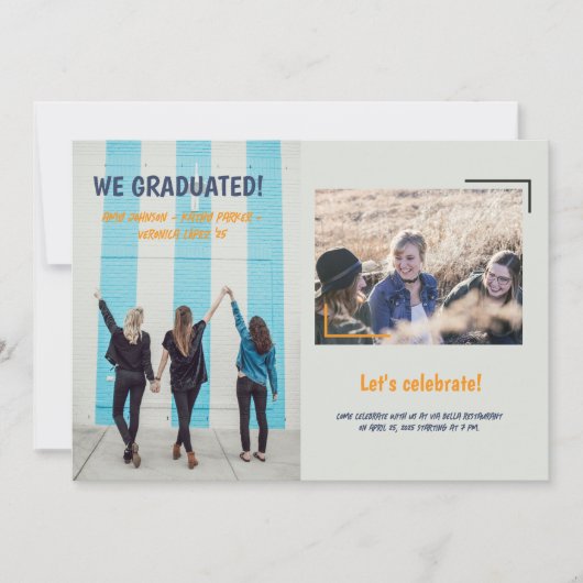 Graduation Faire-part des amis Deux photos (Devant)