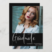 Graduation Faire-part Photo Script Moderne Simple (Devant / Derrière)