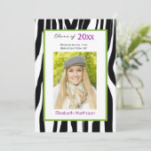 Graduation Faire-part Zebra Photo Invitation (Debout devant)
