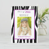 Graduation Faire-part Zebra Photo Invitation (Debout devant)