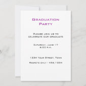 Graduation Faire-part Zebra Photo Invitation (Dos)
