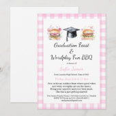Graduation Feast Wordplay Fun BBQ Invitation (Devant / Derrière)