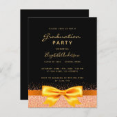 Graduation fête noir or arc invitation (Devant / Derrière)