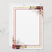 Graduation Floral Berry Rustic Gold Invitation (Dos)
