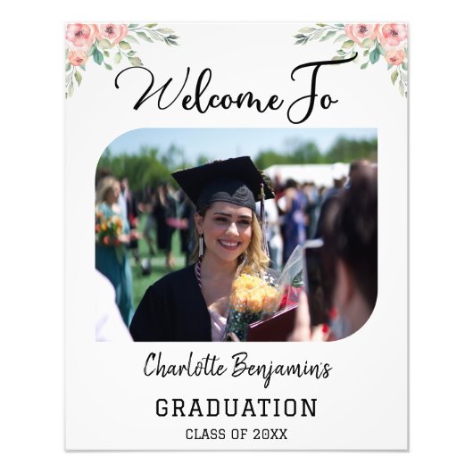 Graduation Flower Modern Photo Arch Affiche de bie (Devant)