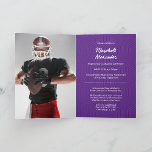 Graduation géométrique violet Invitation photo