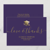 Graduation Gold Casquette Love & Merci Script Purp (Devant / Derrière)