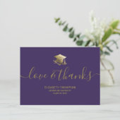 Graduation Gold Casquette Love & Merci Script Purp (Debout devant)