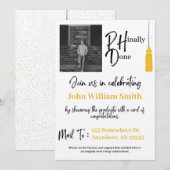 Graduation Gold et Black PHD - Douche carte (Devant / Derrière)