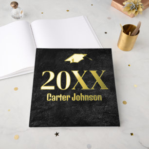 Graduation Gold Foil sur cuir noir