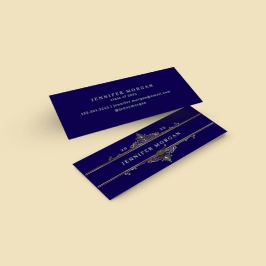 Graduation Gold Ornament Élégante carte de nom