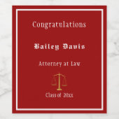 Graduation Gouden Weegschalen van de Rechtvaardigh Wijn Etiket (Enkel label)