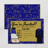 Graduation Gown et Stole Blue Invitations (Devant / Derrière)