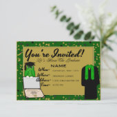 Graduation Gown et Stole Green Invitations (Debout devant)